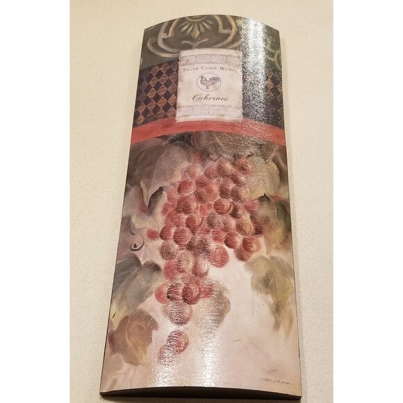 Silver Coast Winery cabernet wine decor piece artist signed Carol Robinson - Picture 2 of 8